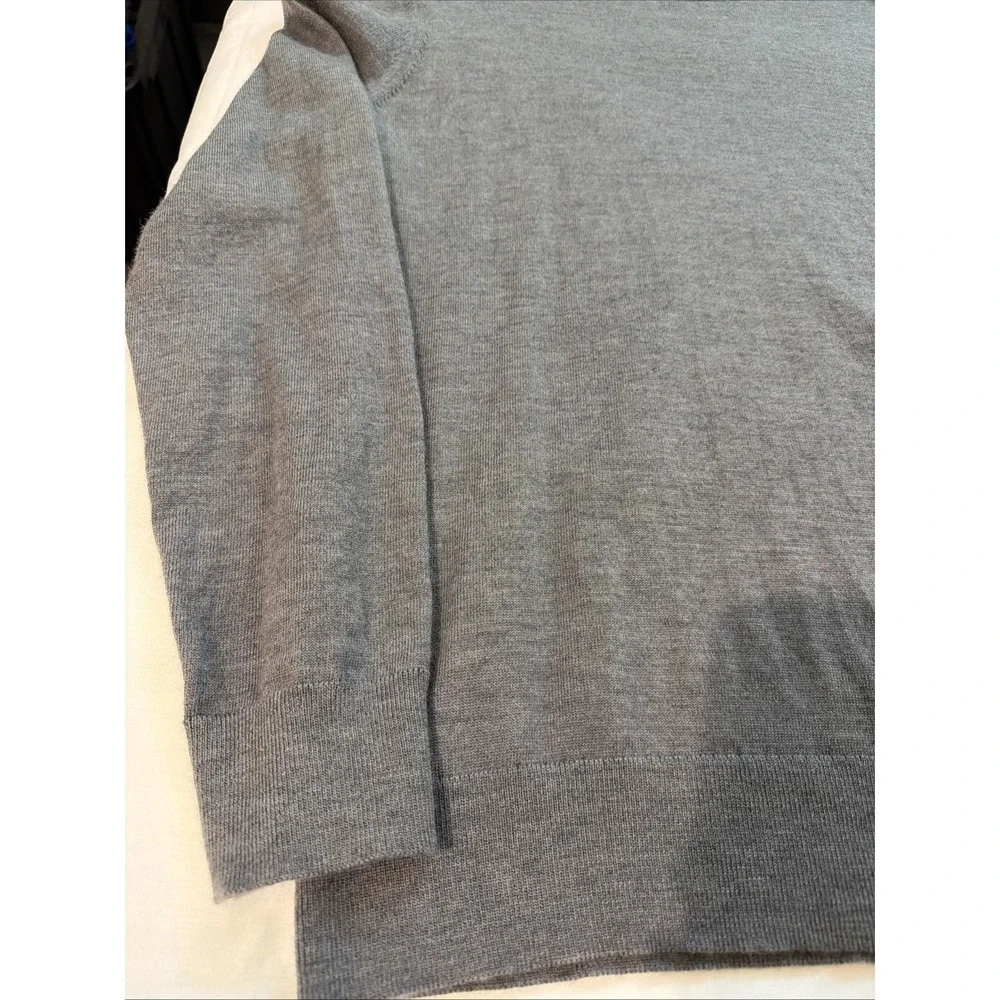 Banana Republic Mens Gray Italian Merino Wool Baruffa Sweater Large Pullover